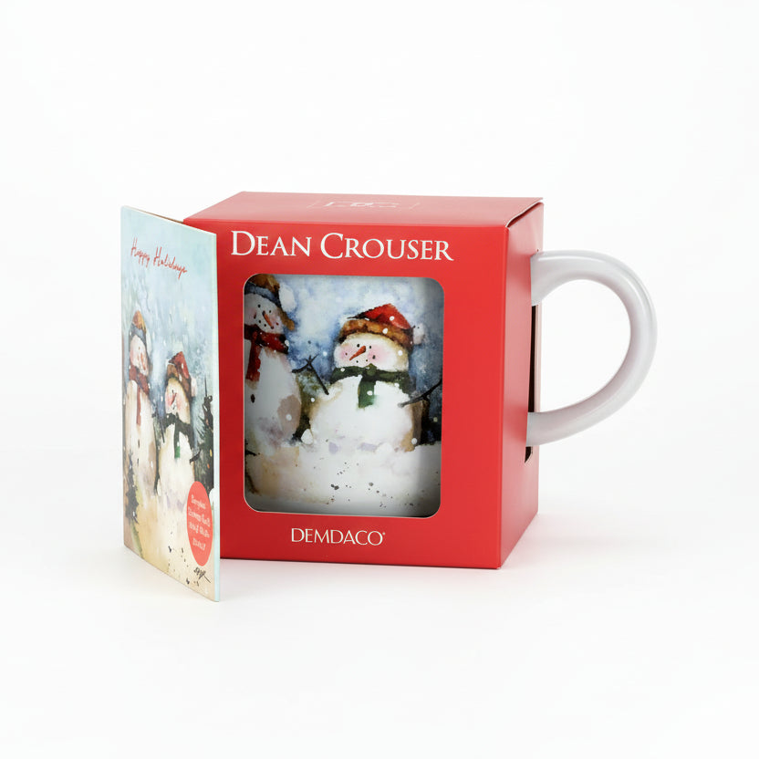 The Dean Crouser Snowmen Winter Scene Mug and Card Set by Demdaco not only includes a cute 12 oz mug with some adorable snowmen on it, but the box it comes in also includes a sentimental card wishing the recipient a Happy Holidays!