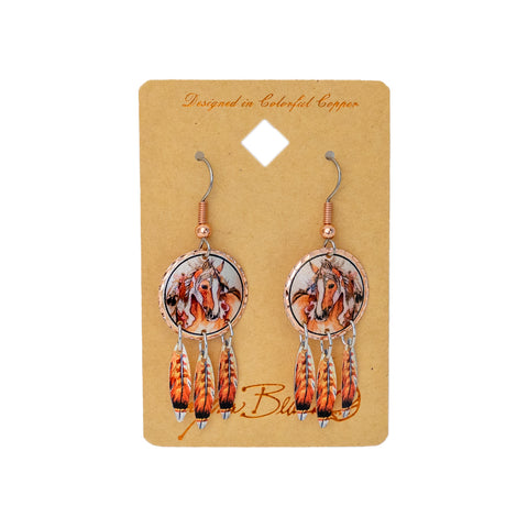 Sorrel Horse with Feature Dangle Earrings by Lynn Bean