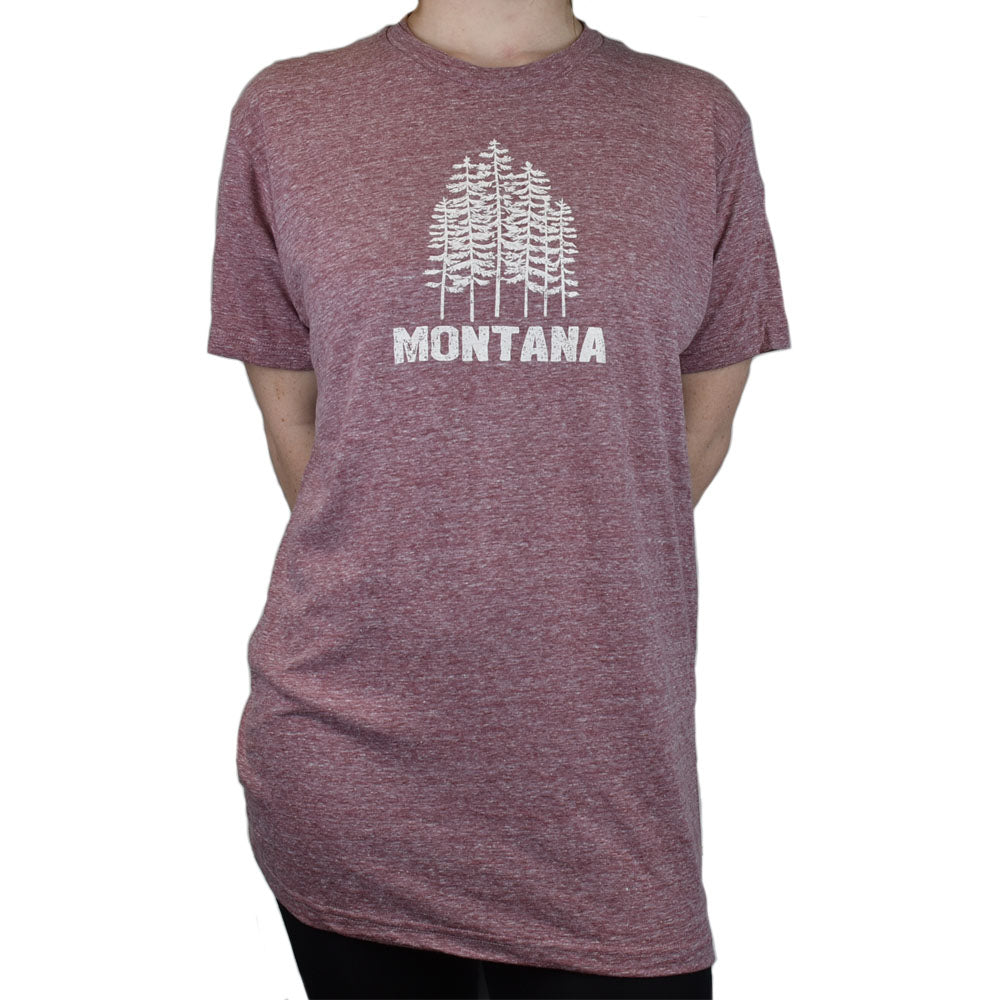 Southwestern Heather Wine Lush Trees T-Shirt by Prairie Mountain
