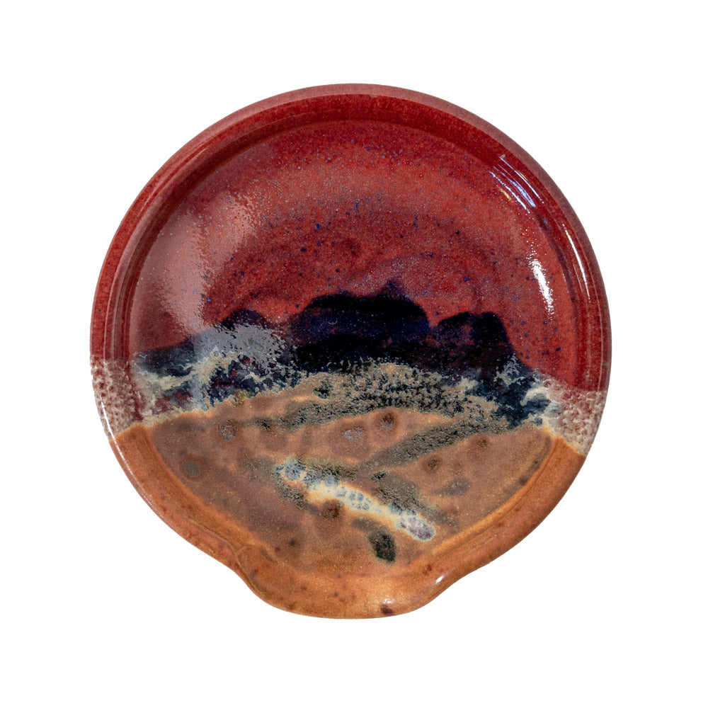 Fire Hole Pottery Red Spoon Rest Saucer