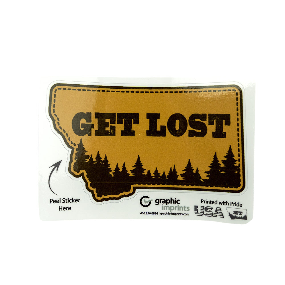 State Treeline Get Lost Sticker by Graphic Imprints