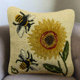 Sunflower Bees Hooked Pillow by Chandler 4 Corners