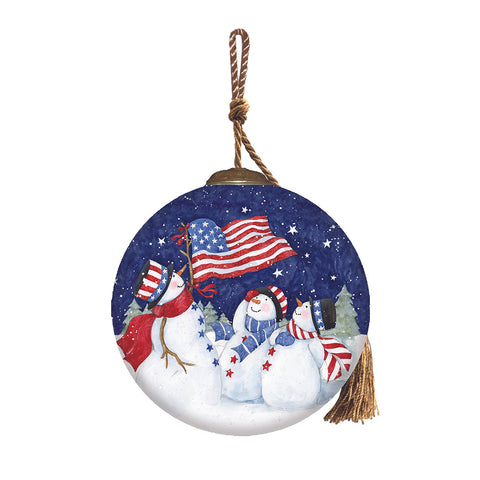 Susan Winget Land That I Love Snowman Ornament