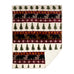 tall pine sherpa throw blanket by carstens features an off white, brown, and maroon strip pattern with black bears, orange leaves, pine trees, and snowflakes
