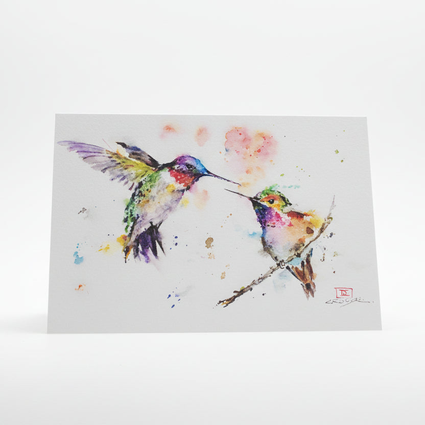 Dean Crouser The Lovebirds Hummingbird Watercolor Greeting Card