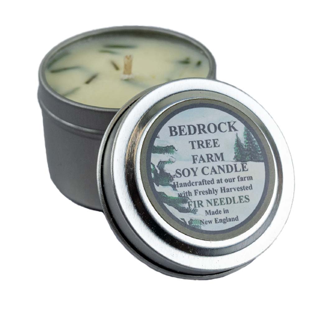 Tin Fir Needle Natural Soy Candle by Bedrock Tree Farm