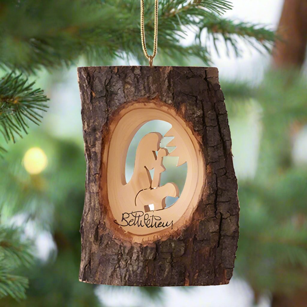 Tree Bark with Shepherds Ornament by EarthWood