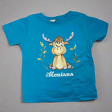 Turquoise Elliot the Moose Infant Montana T-Shirt by Prairie Mountain