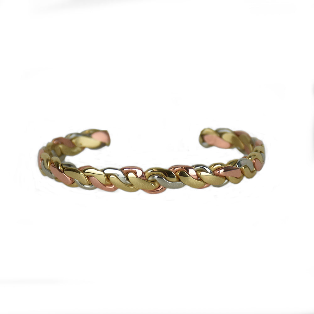 Viking Braid Mixed Metal Bracelet by Sergio Lub Jewelry