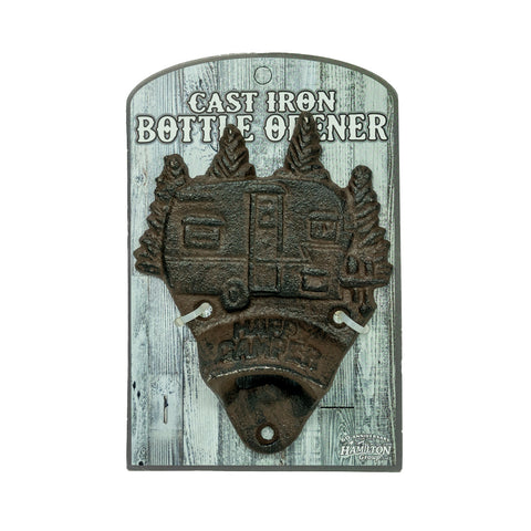 The Vintage Camper Cast Iron Wall Mount Bottle Opener by The Hamilton Group is a great option for you if you want to keep that vintage camper aesthetic in your little home-away-from-home! 