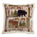vintage lodge sherpa pillow by carstens features an olive green and tan color with a moose black bear pinecones and trees
