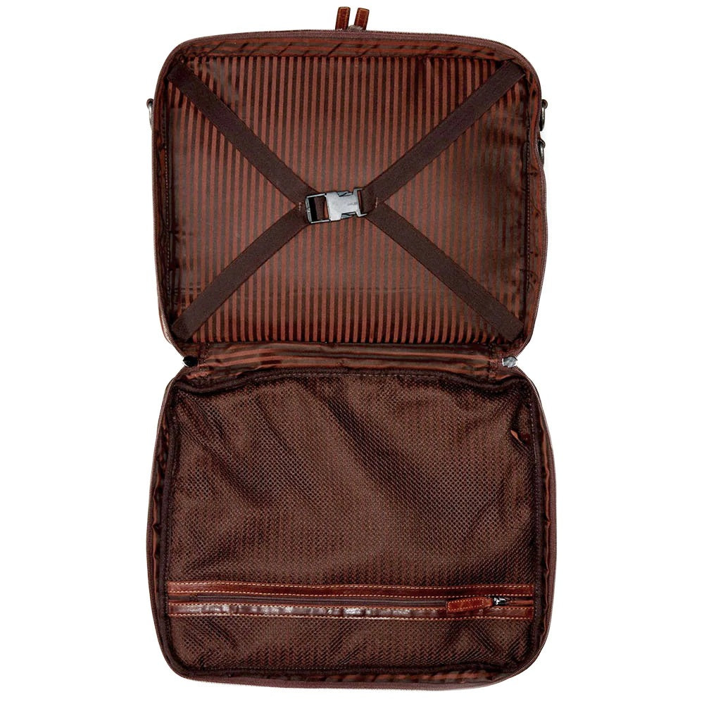 Voyager Triple Gusset Top Zip Briefcase - open