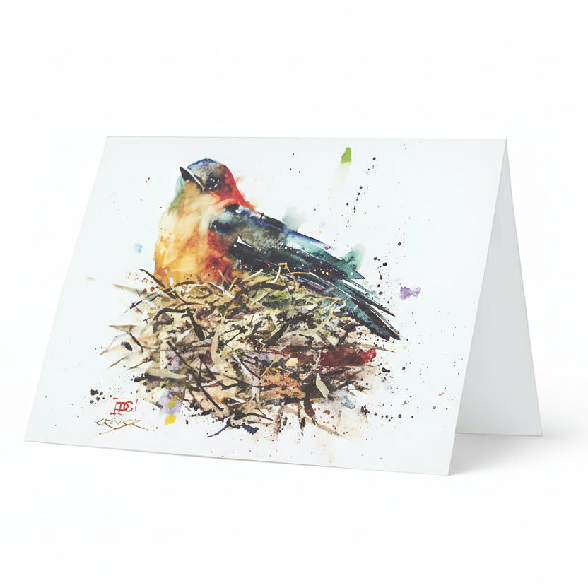 Dean Crouser Waiting Bluebird Watercolor Greeting Card