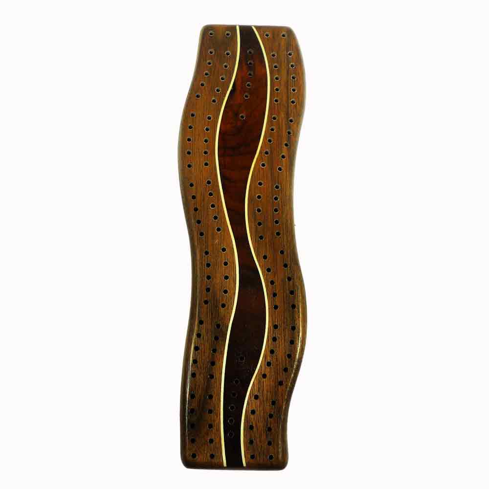 Walnut Wave Cribbage Board by Heartwood Creations Inc.