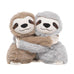one brown and one grey sloth warrmies hugs made with real lavender