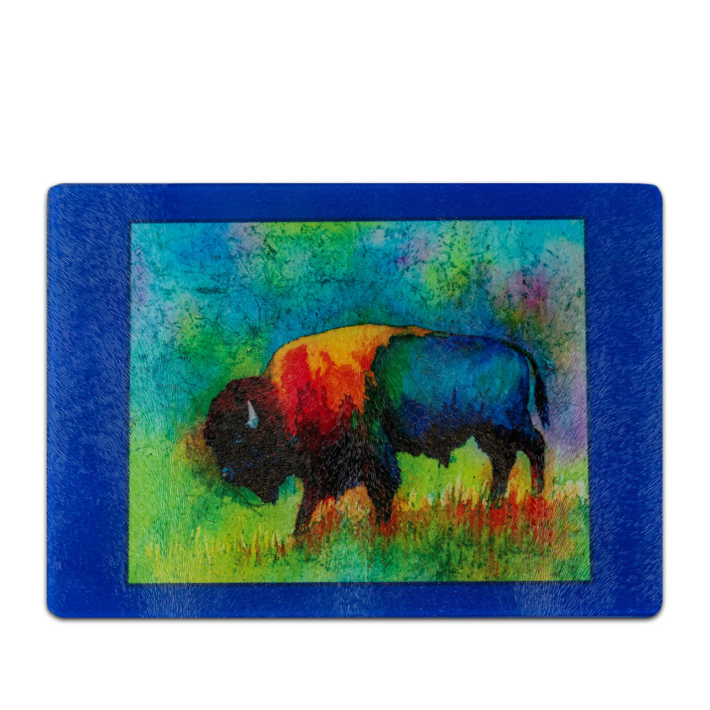 The Water Color Bison Rectangle Cutting Board by G.P. Originals is a beautiful display of artistry while also doubling as a useful cutting board! 