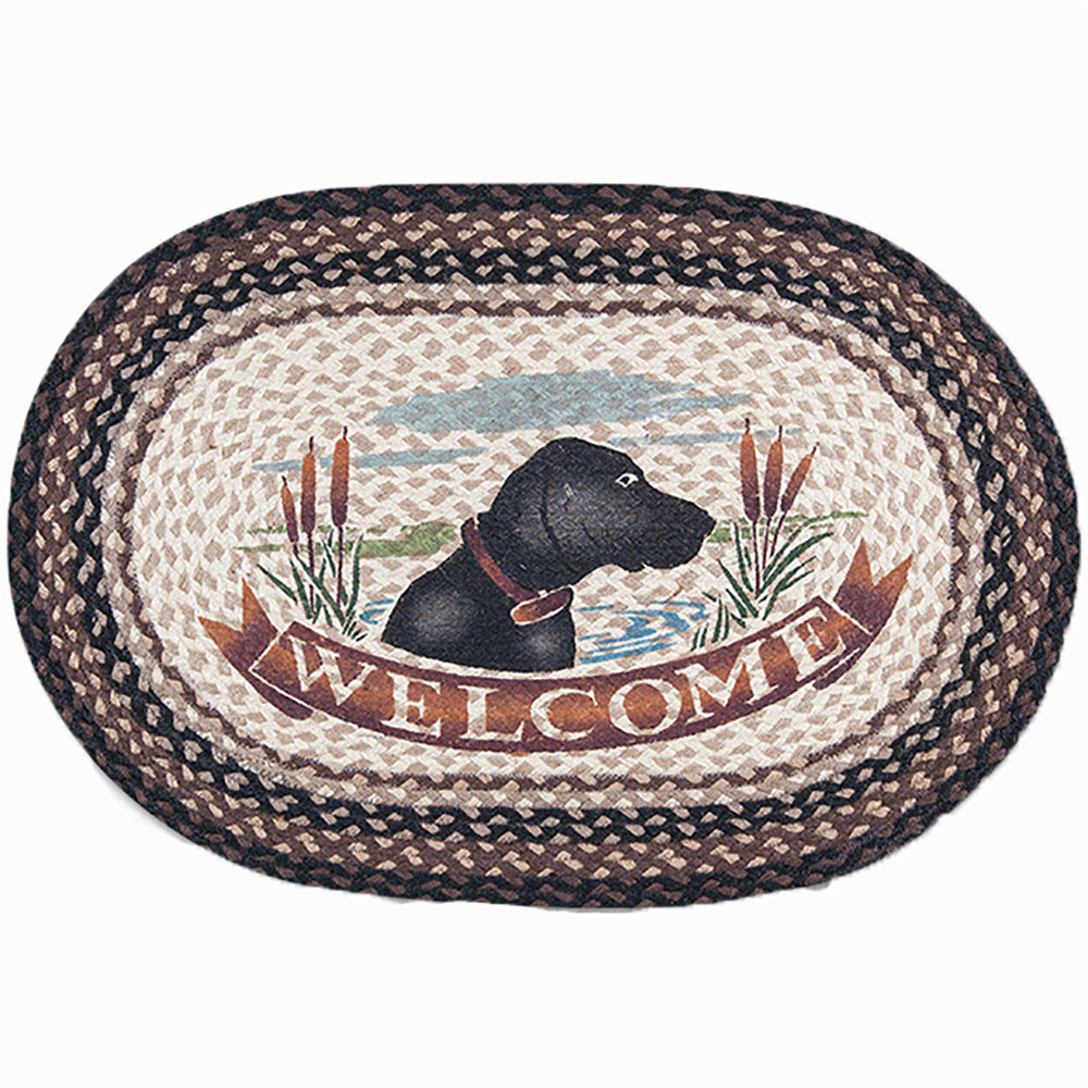 Welcome Dog Oval Patch Rug by Capitol Earth Rugs