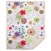 Wildflowers Sherpa Throw Blanket by Carstens featuring a white background with light spring colored flowers all over