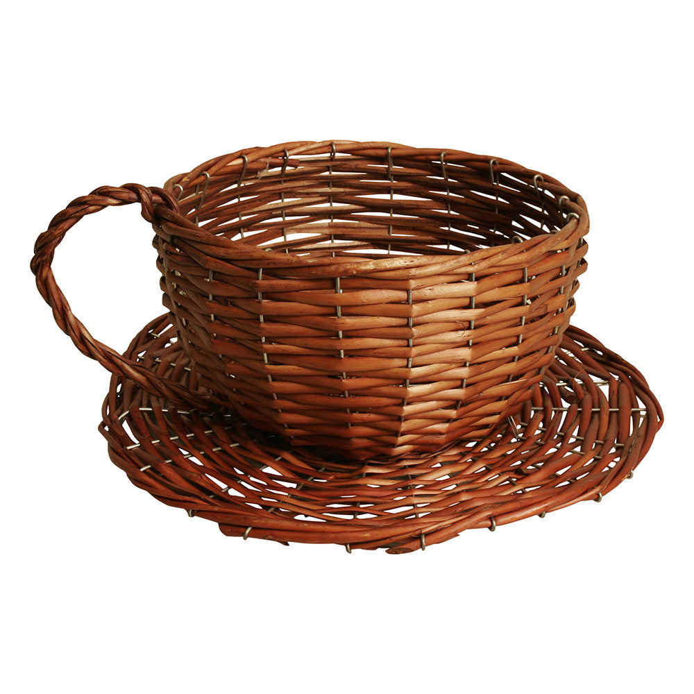 Willow Tea Cup with Saucer Basket