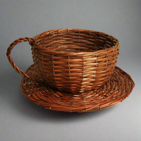 Willow Tea Cup with Saucer Basket