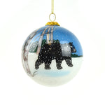 Winter Black Bear with Aspen Trees Montana Christmas Ornament by Art Studio Company