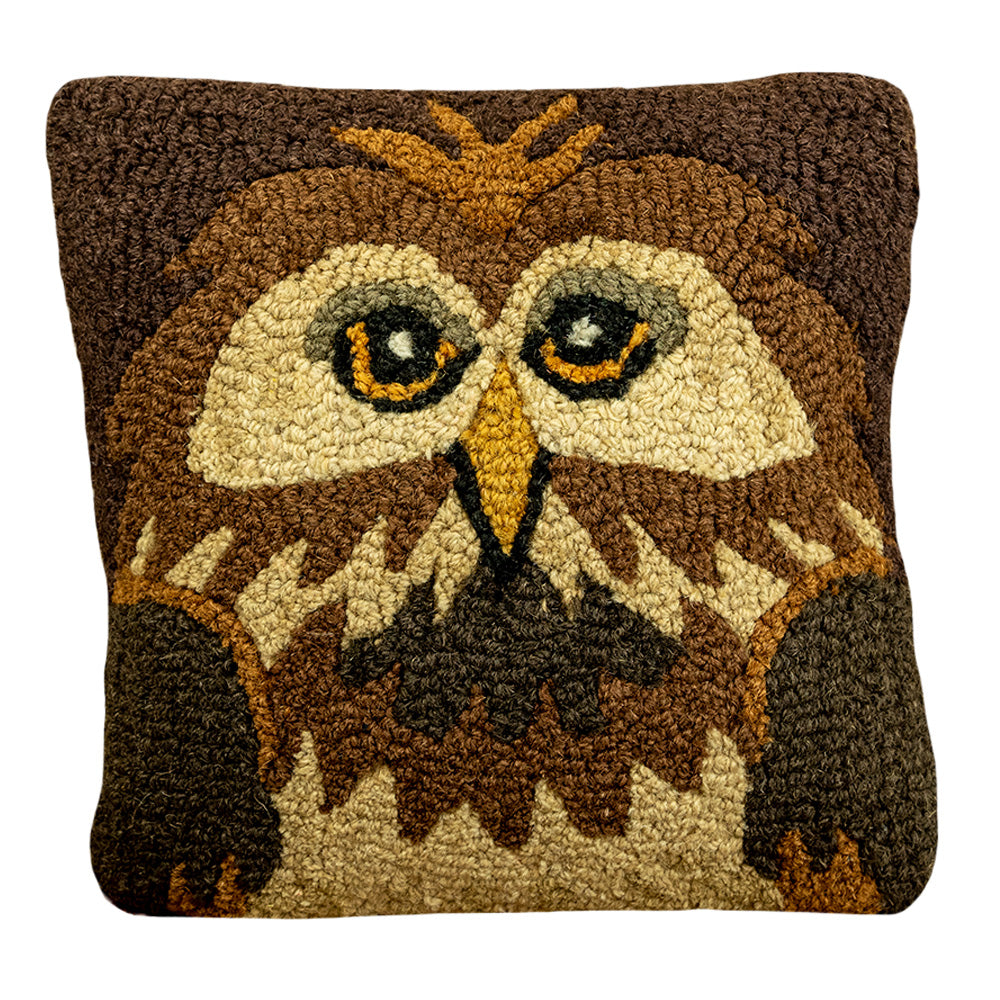 Well the Wise Owl Hooked Pillow by Chandler 4 Corners doesn't make any noise, but we sure are hootin' and hollerin' with how cute this pillow is! 