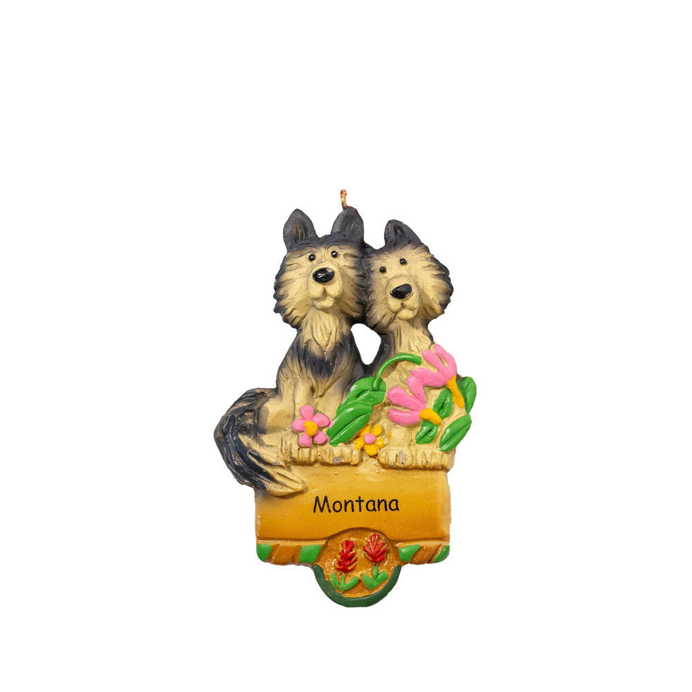 Wolf Couple Ornament 
