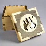 Wolf Inlay Wooden Box
