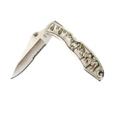 Pewter Wolves Folding Knife