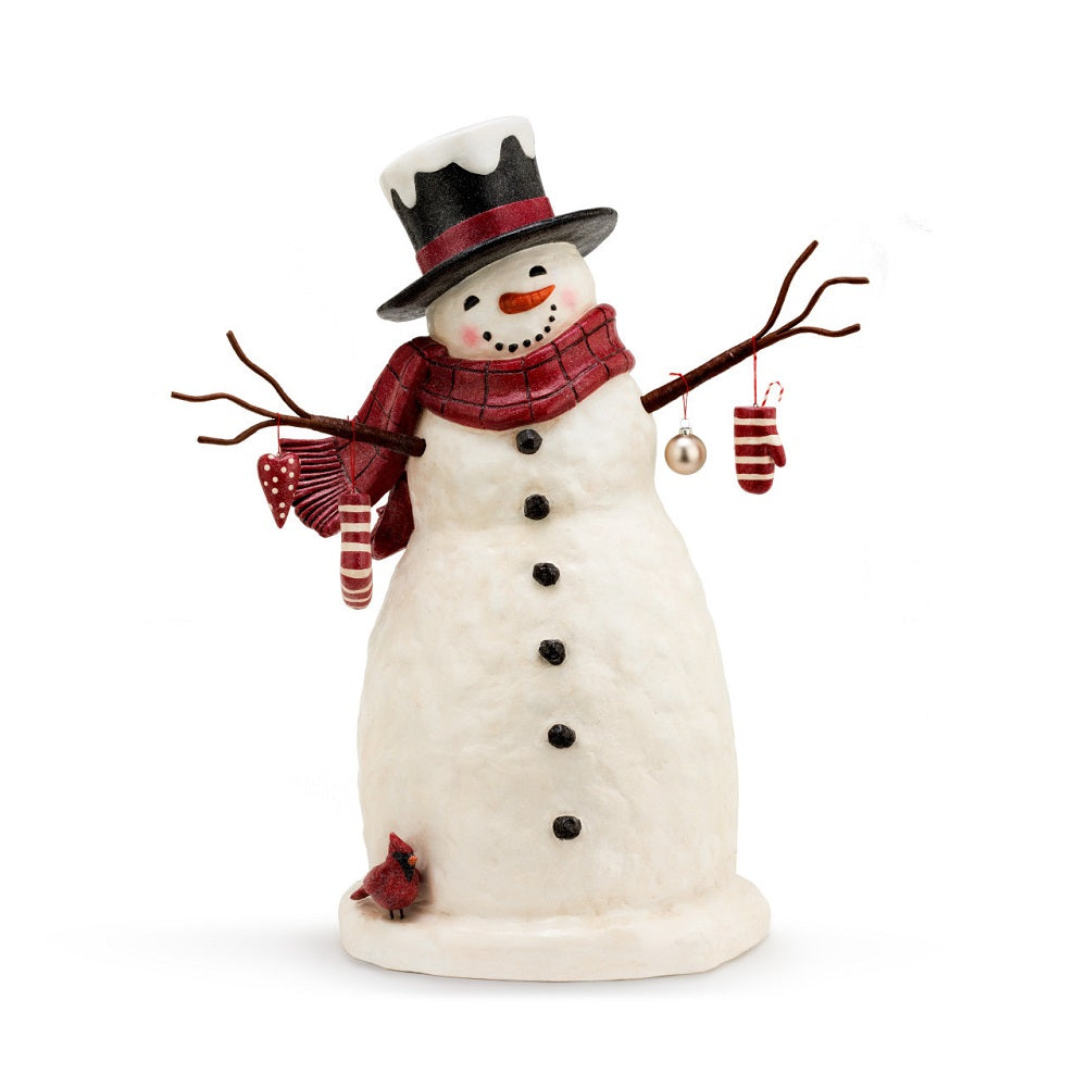 Woodland Snowman Soft Figurine by Demdaco - snowman figurines - christmas snowman figurines