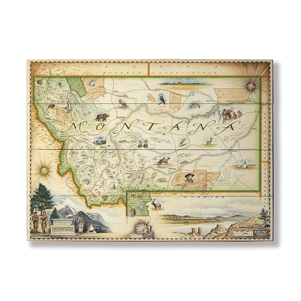 XPlorer Maps Montana State Map by Meissenburg Designs
