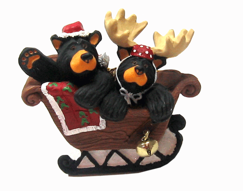 Bear Sleigh Ride Bearfoots Ornament by Jeff Fleming