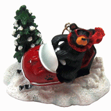 Bearfoots Snowmobiler Ornament by Big Sky Carvers