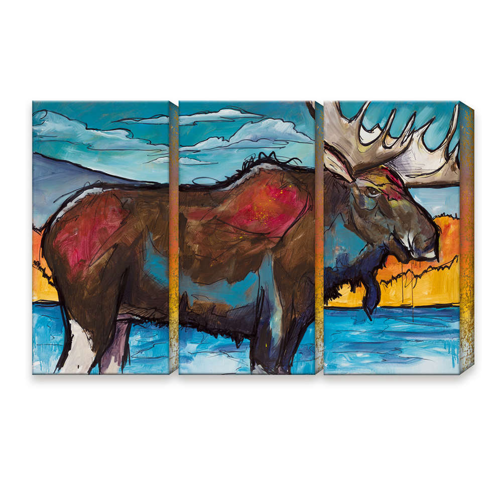 Ed Anderson 3 Aluminum Panel Moose Wall Art 