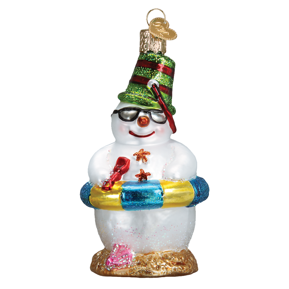 Snowman On Beach Ornament by Old World Christmas