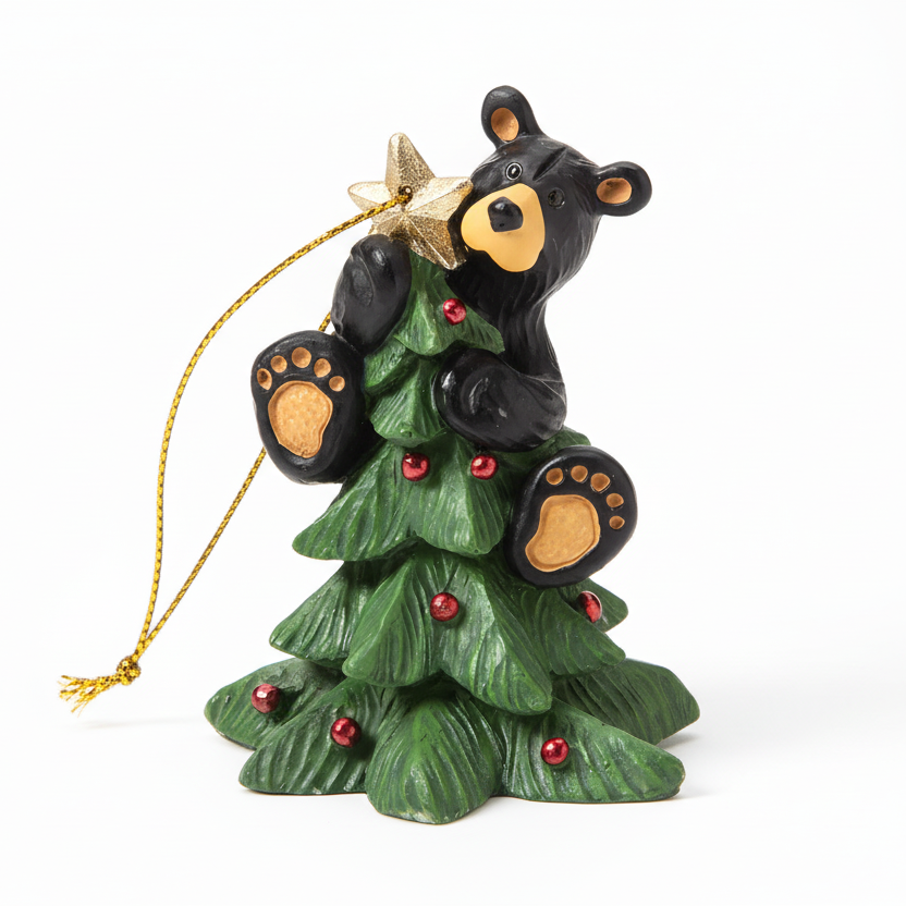 Bearfoots Tree Topper Bear Ornament by Big Sky Carvers