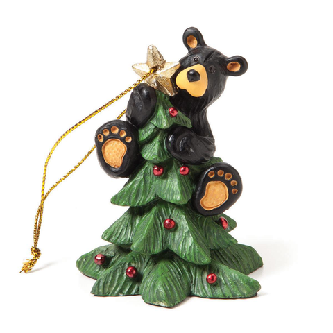 Bearfoots Tree Topper Bear Ornament by Big Sky Carvers