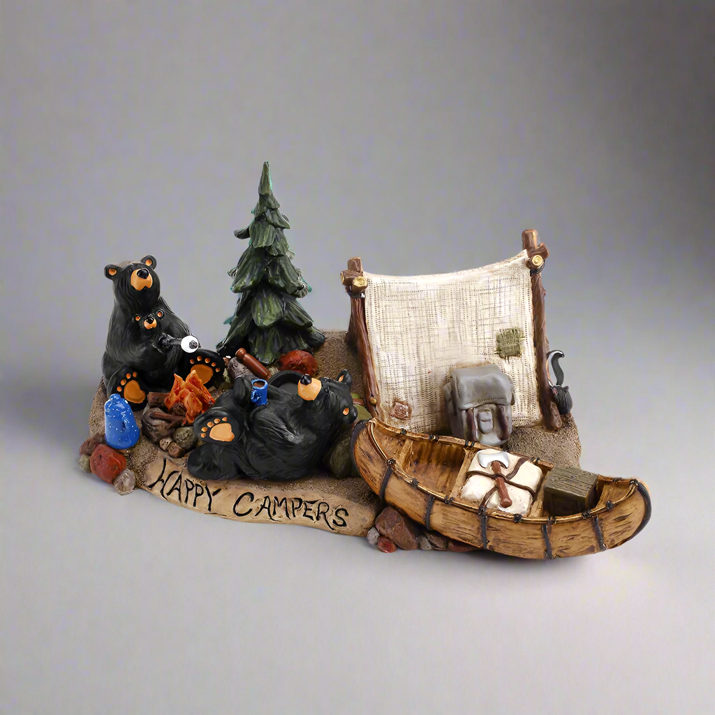 Bearfoots Happy Campers Figurine by Big Sky Carvers 