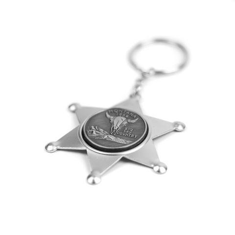 MT Quarter Tin Star Key Chain by Dutch American Import Company
