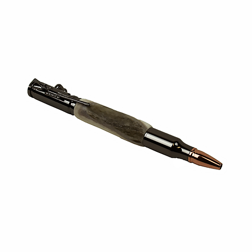 30 Cal Antler Bolt Action Pen Gun Metal by KcCreations