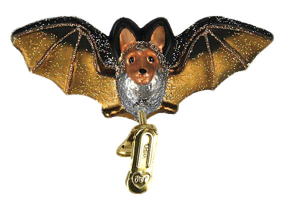 Bat Glass Christmas Ornament