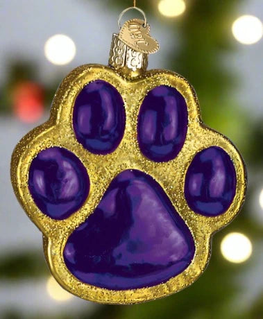 Paw Print Glass Ornament