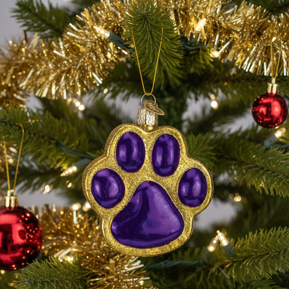 Paw Print Glass Ornament